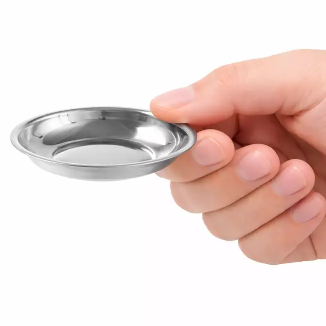 HENDI Set van 6 roestvrijstalen suiker- en slagroomschaaltjes – vaatwasmachinebestendig – ⌀65x(H)20mm