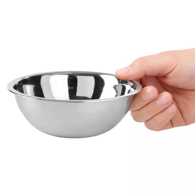 HENDI Beslagkom – Roestvrij staal – 0,7L – Vaatwasserbestendig – ⌀158x(H)55mm