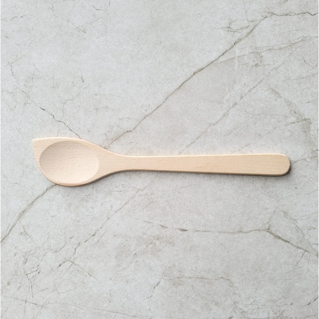 HOCHO Nexus beukenhouten lepel 295 x 60 x 7 mm, platte steel en hoornvormige kop, voor roeren, bakken, smeren en serveren