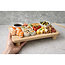 HOCHO Sable Serveerschaal van eikenhout met pootjes 250 x 180 x 35 mm, hard wax, ideaal voor sushi en food presentatie