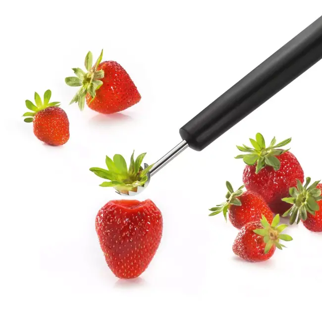Triangle Professionele tomaten en fruitontkroner 25 mm, zwart, 145 mm, RVS 18/10 DIN 1.4301