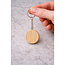 HOCHO Arden eiken sleutelhanger rond diameter 35 mm dikte 5 mm, gelakt en ideaal voor gravure als promo of relatiegeschenk
