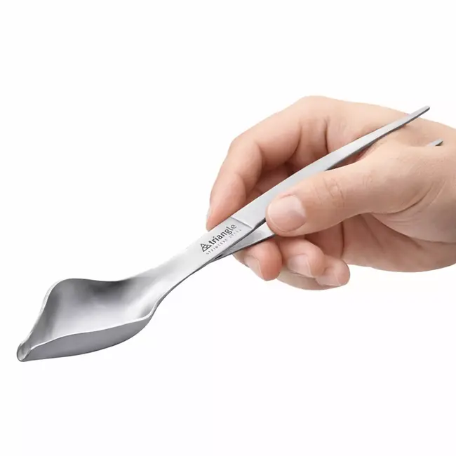 Triangle DUO decoratietang met fijne punt voor precisiewerk en lepel - RVS