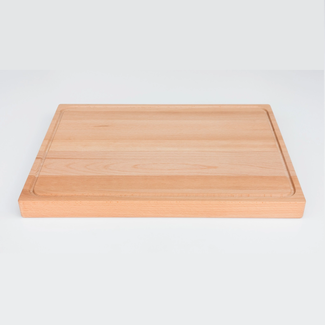 HOCHO Siren groot snijblok van beukenhout 520 x 380 x 40 mm, met sapgeul en handgrepen, afgewerkt met plantaardige olie