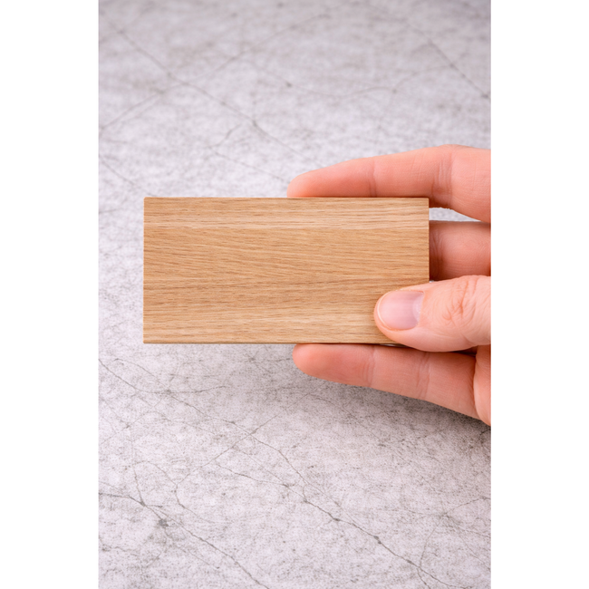 HOCHO Canto eikenhouten business card of gift card 90 x 50 x 2,7 mm, personaliseerbaar met lasergravure en kortingscode