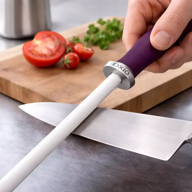 IOXIO Keramische slijpstaaf wit met paars handvat - korrel F1000/J3000