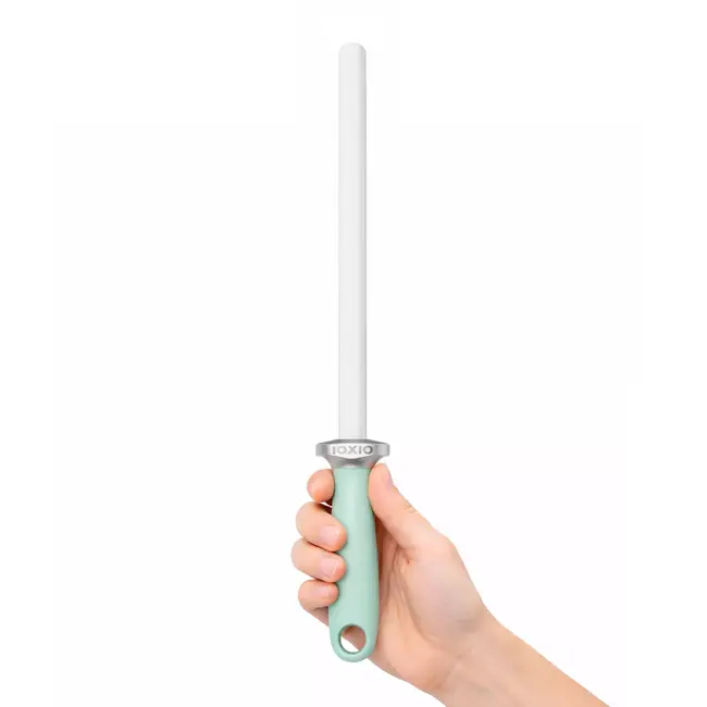 IOXIO Keramische ovale slijpstaaf wit met mint groen handvat - korrel F1000/J3000