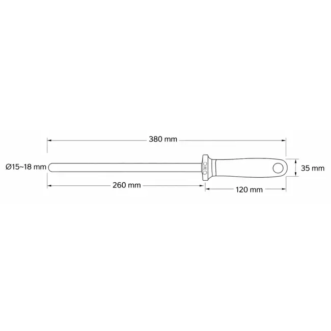 IOXIO Keramische ovale slijpstaaf wit met licht blauw handvat - korrel F1000/J3000