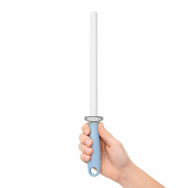 IOXIO Keramische ovale slijpstaaf wit met licht blauw handvat - korrel F1000/J3000