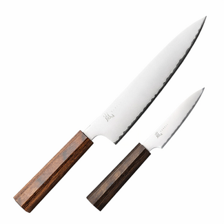 Yaxell Hana – 2-delige Messenset – Damaststaal – MOVAX – Universeelmes & Koksmes – Handgemaakt in Japan