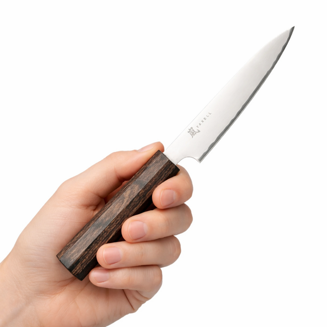 Yaxell Hana – 3-delige Messenset – Universeelmes, Vleesmes & Koksmes – MOVAX Damaststaal – Pakka Wood