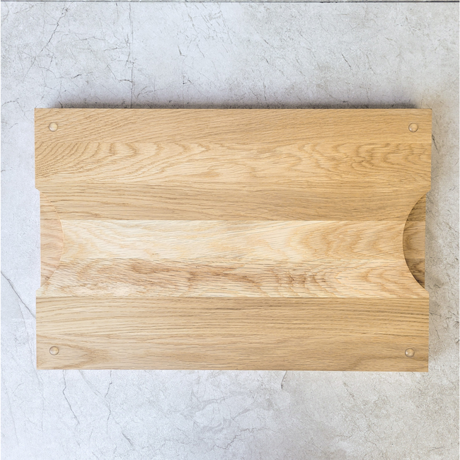 HOCHO Elara eiken snijplank met zijgrepen en sapgeul, hard wax afgewerkt 450 x 300 x 30 mm