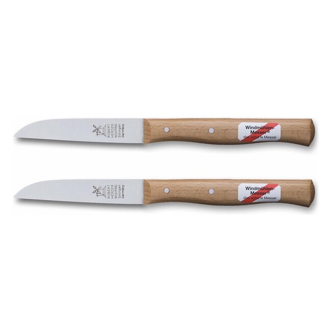 Robert Herder Molenmes – Schilmesje – RVS – Recht – Lemmet 85 mm – Heft Beukenhout - 2 stuks