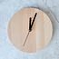 HOCHO Nobil Minimalistische beukenhouten wandklok ø 240 mm, 30 mm dik, hardwax afwerking, zwart wijzers