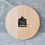 HOCHO Nobil Minimalistische beukenhouten wandklok ø 240 mm, 30 mm dik, hardwax afwerking, zwart wijzers