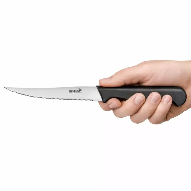 Déglon Microgetand steak- en tomatenmes – 11 cm – Zwart – Ergonomische grip