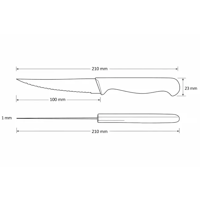 Déglon Microgetand steak- en tomatenmes – 11 cm – Zwart – Ergonomische grip