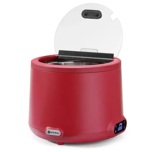 Hendi soepketel UNIQ rood - 8 liter met digitaal display en thermische beveiliging