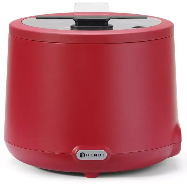 Hendi soepketel UNIQ rood - 8 liter met digitaal display en thermische beveiliging