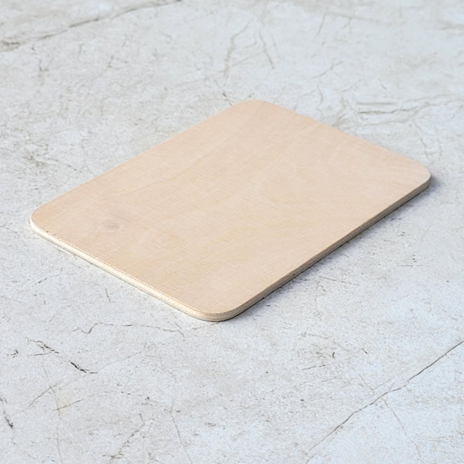HOCHO Nacre Houten kaartje van berken multiplex 105 x 74 mm, 3 mm dik, met afgeronde hoeken