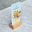 HOCHO Clari Beukenhouten menustandaard A4/3 met acryl vak, hardwax afwerking, 105 x 50 x 40 mm, personaliseerbaar
