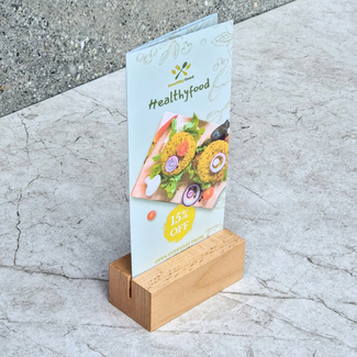 HOCHO Clari Beukenhouten menustandaard A4/3 met hardwax afwerking, groef 3,5 mm x 15 mm, 105 x 50 x 40 mm