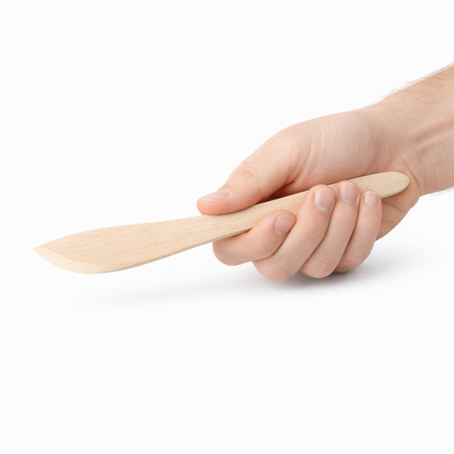 HOCHO Calyx Houten smeermesje van beukenhout 180 mm, slank botermesje voor ontbijt en borrel