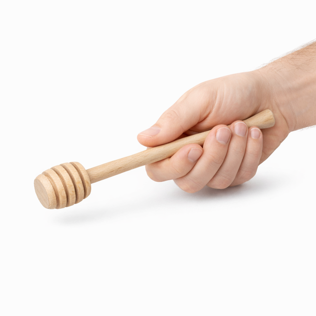 HOCHO Eclat Houten honinglepel van beukenhout 180 mm, ideaal voor thee, yoghurt en ontbijt