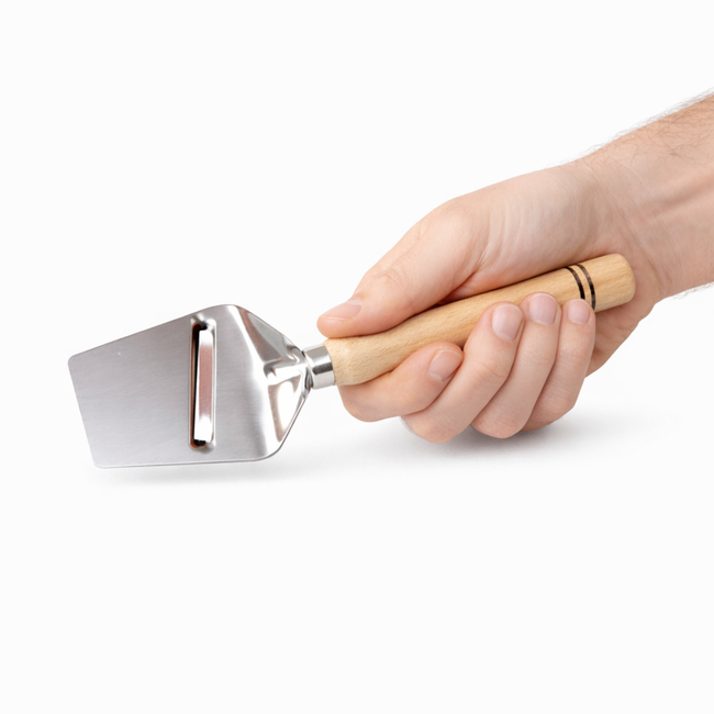 HOCHO Rovio kaasschaaf 175 mm met houten greep, metalen schaafblad voor nette plakken kaas