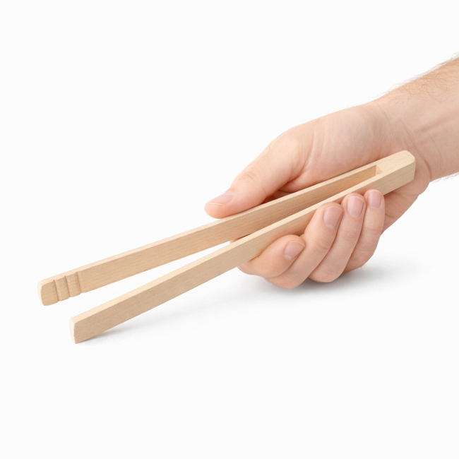 HOCHO Steno Houten tang van beukenhout 220 mm, smal en licht, ideaal voor brunch en buffet