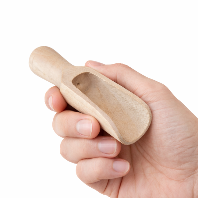 HOCHO Aster Houten schepje van beukenhout 100 mm, ideaal voor voorraadpotten, suiker en losse thee