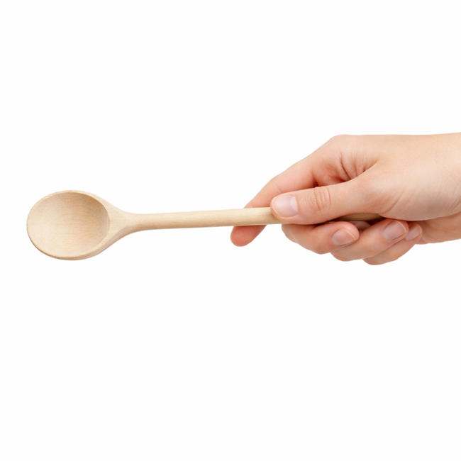 HOCHO Albus Beukenhouten roerlepel 300 mm met ronde kop, handig voor sauzen, soep en pasta