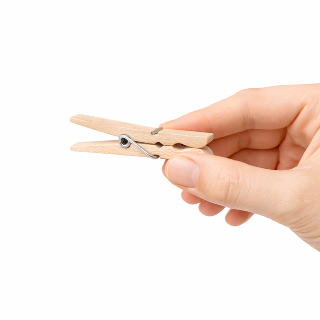 HOCHO Oriel Beukenhouten wasknijper 75 mm, smal model 75 x 9 x 15 mm voor ophangen en klemmen