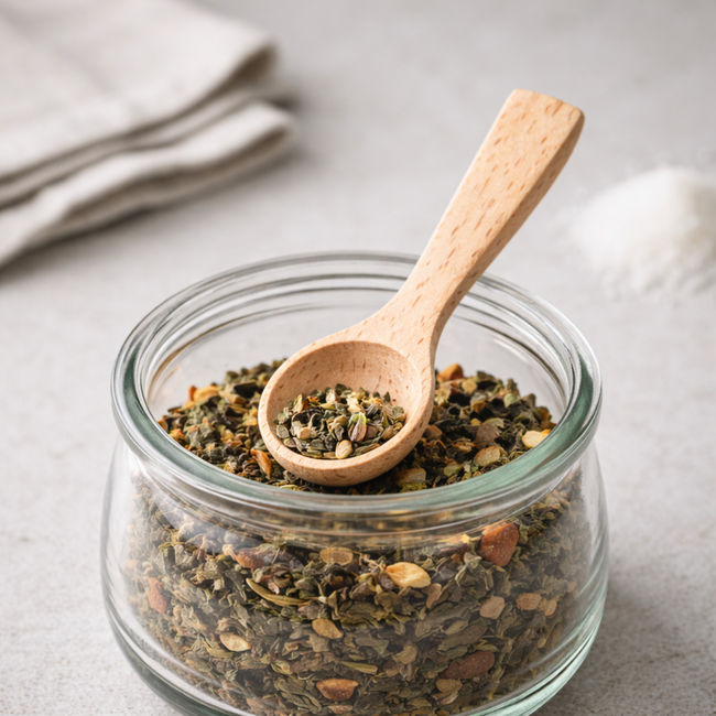 HOCHO Doria Houten doseerlepeltje van beukenhout 80 mm, compact en handig voor kleine voorraadpotten