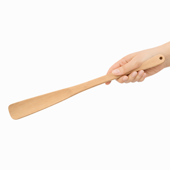 HOCHO Liora Schoenlepel beukenhout 370 x 40 x 10 mm, extra lang model met ophanggat voor snel schoenen aantrekken
