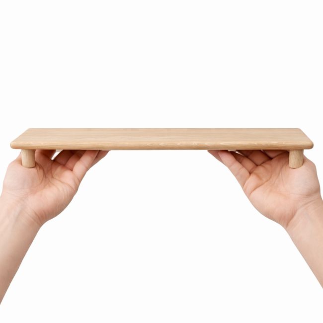 HOCHO Onyx Eiken serveertray Aya 565 x 140 x 55 mm met pootjes, hard wax, ideaal voor sushi, presentatie en gravure