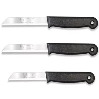 Solingen 3 delige keukenmessen set met 2 schilmessen en 1 tomatenmes 15 cm en 18 cm zwart
