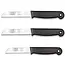 Solingen 3 delige keukenmessen set met 2 schilmessen en 1 tomatenmes 15 cm en 18 cm zwart