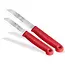 Solingen 3 delige keukenmessen set met 2 schilmessen en 1 tomatenmes 15 cm en 18 cm rood