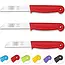 Solingen 3 delige keukenmessen set met 2 schilmessen en 1 tomatenmes 15 cm en 18 cm rood
