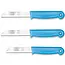 Solingen 3 delige keukenmessen set met 2 schilmessen en 1 tomatenmes 15 cm en 18 cm turquoise