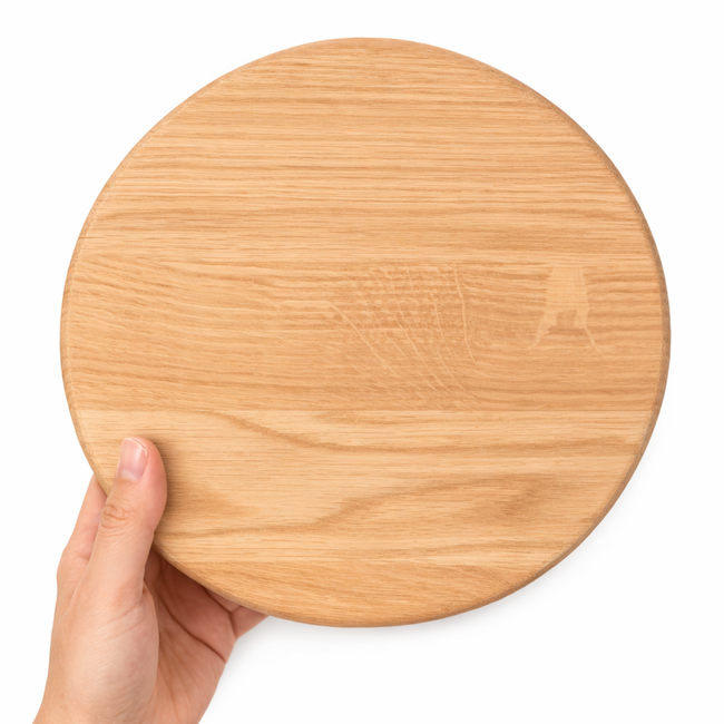 HOCHO Snijplank Kubo – Eikenhout – Ø 220x15 mm – Tijdloos Design