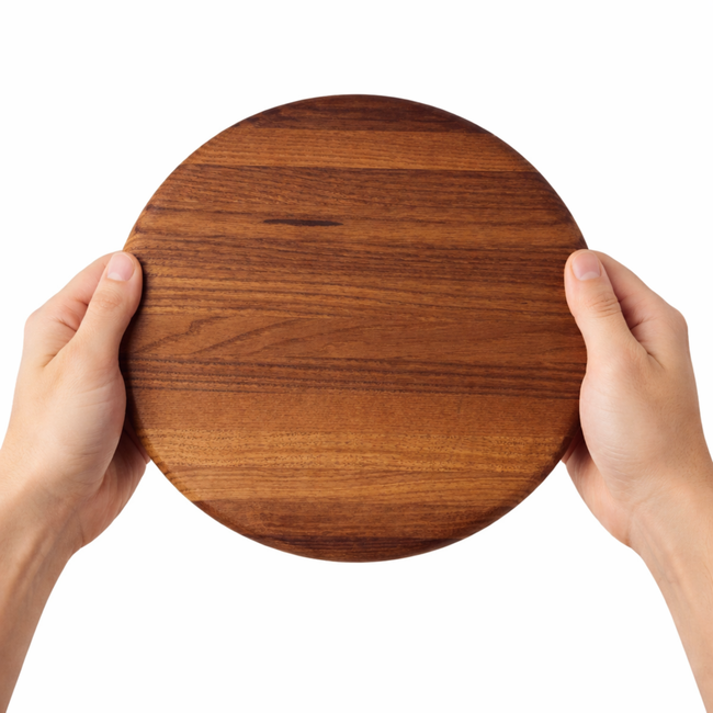 HOCHO Snijplank Kubo – Thermo Essen – Ø 220x15 mm – Donker en Stijlvol