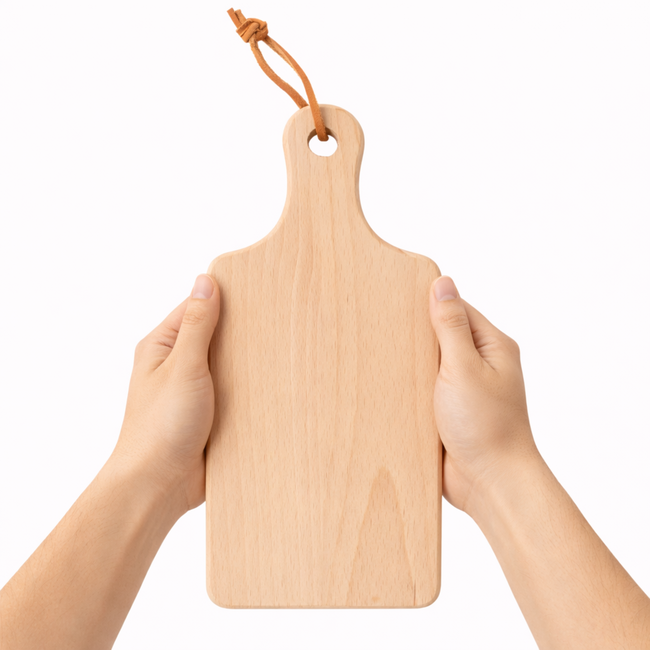 HOCHO Heiwa Snijplank – Beukenhout – 260x120x15 mm – Handvat & Ophangkoord