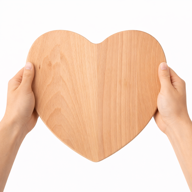 HOCHO Hartvormige Snij- en Serveerplank – Beukenhout – 260x280x15 mm