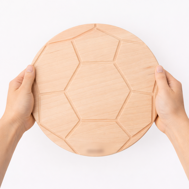 HOCHO Snijplank Beukenhout – Voetbaldesign Ø 260x15 mm – Stijlvol en Functioneel