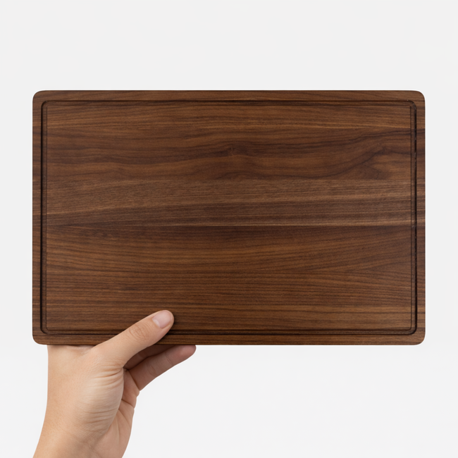 HOCHO Snijplank met Sapgeul – Amerikaans Walnoot Hout – 430x280x19 mm