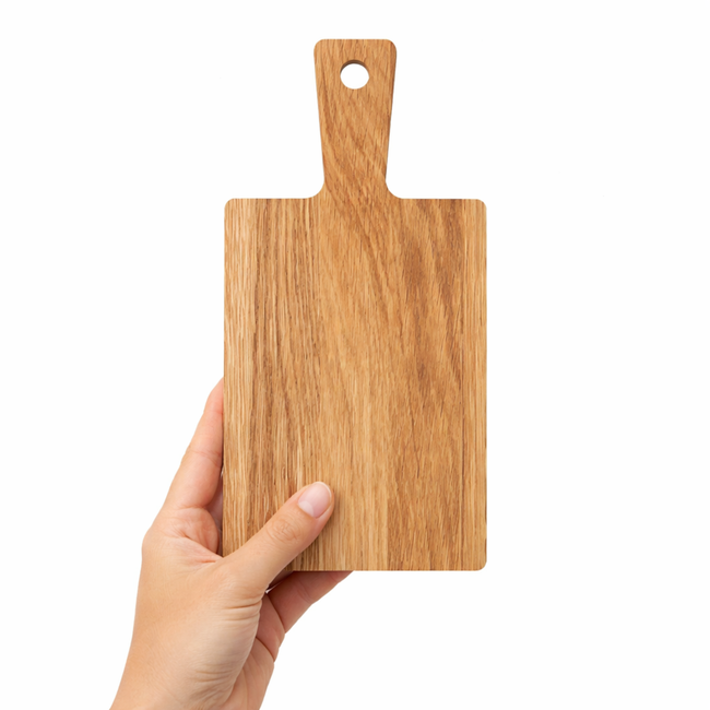 HOCHO Snijplank met Handvat – Eikenhout – 250x130x9 mm – Hard Wax – Serie Hardo