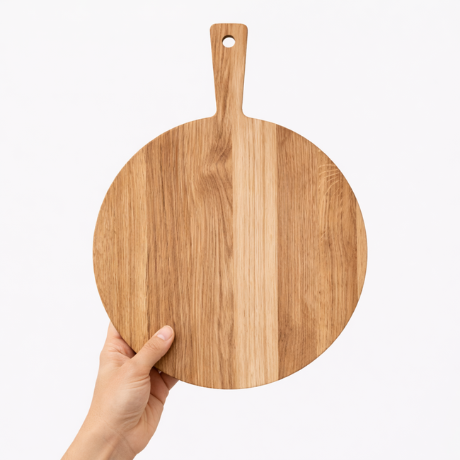 HOCHO Snijplank met Handvat – Eikenhout – 395x290x20 mm – Hard Wax – Serie Hardo