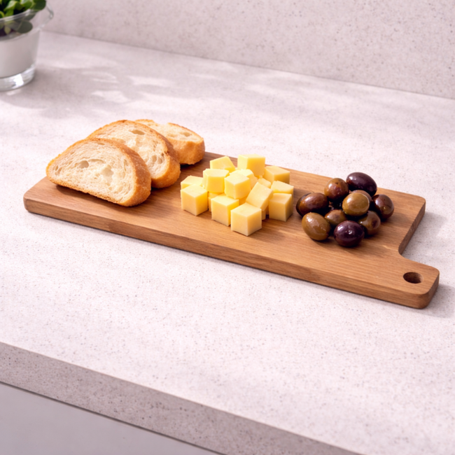 HOCHO Snijplank met Handvat – Eikenhout – 340x150x9 mm – Hard Wax